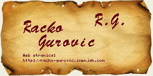 Racko Gurović vizit kartica
